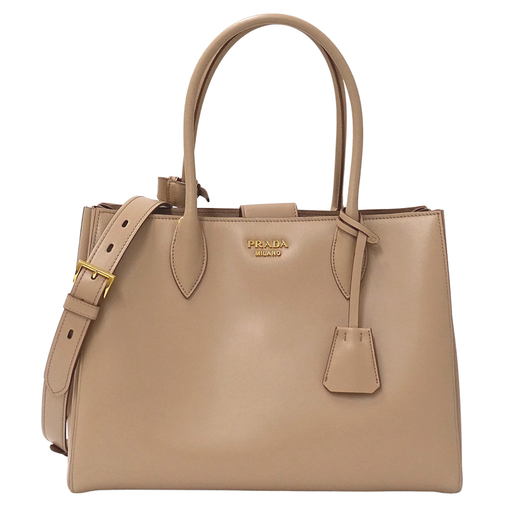 Prada handbag for women, brand name, tote bag, shoulder 2-way, Bibliotheque l...